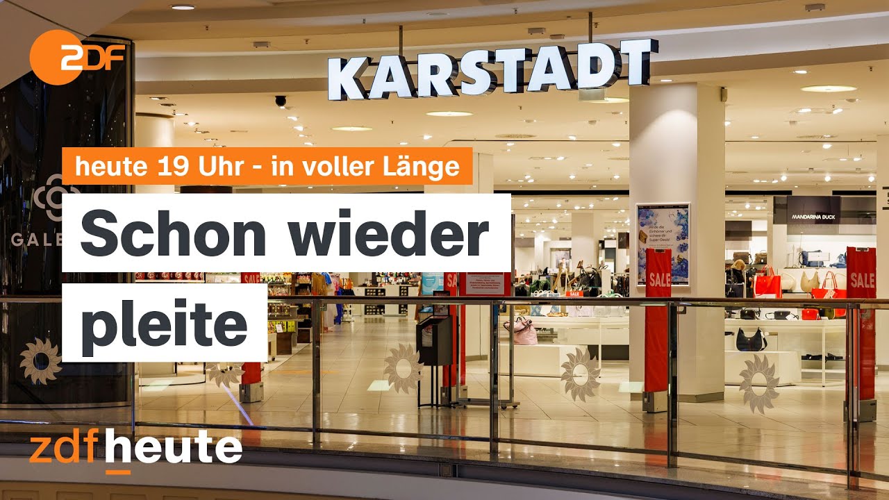 heute 19:00 Uhr vom 09.01.2024 Insolvenz bei Galeria Karstadt Kaufhof, GDL-Streik (english)