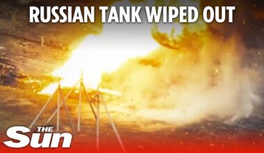 Ukraine Russia War: Russian tank explodes in ball of flames as drones strike