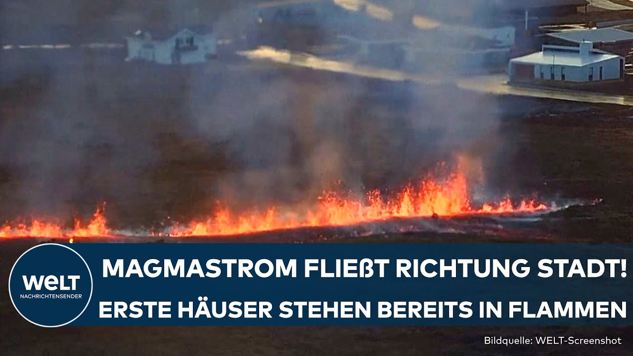 GRINDAVIK: Islands zweiter Vulkanausbruch in wenigen Wochen | Lavastrom erreicht den Fischerort