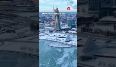 Milwaukee frozen in snow and ice as cold snap lingers #shorts