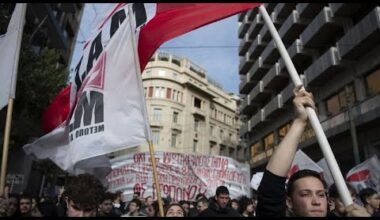 Manifestation des étudiants contre les universités privées en Grèce