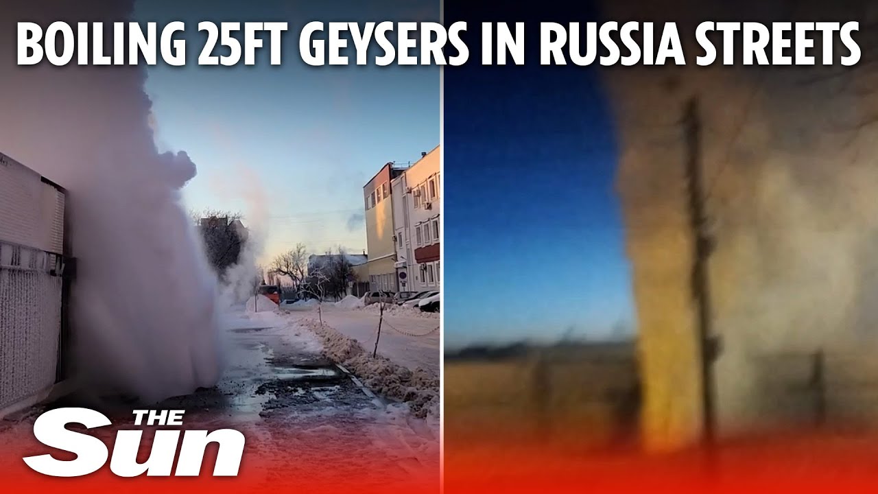 Russian city's crisis as pipes explode causing boiling 25ft geysers and mass heating loss