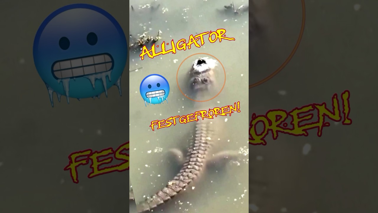 USA KÄLTESCHOCK 🥶 Alligatoren im Eis eingefroren! #shorts