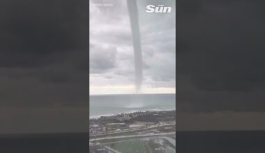 Colossal tornado swirls off coast of Northern Cyprus #shorts
