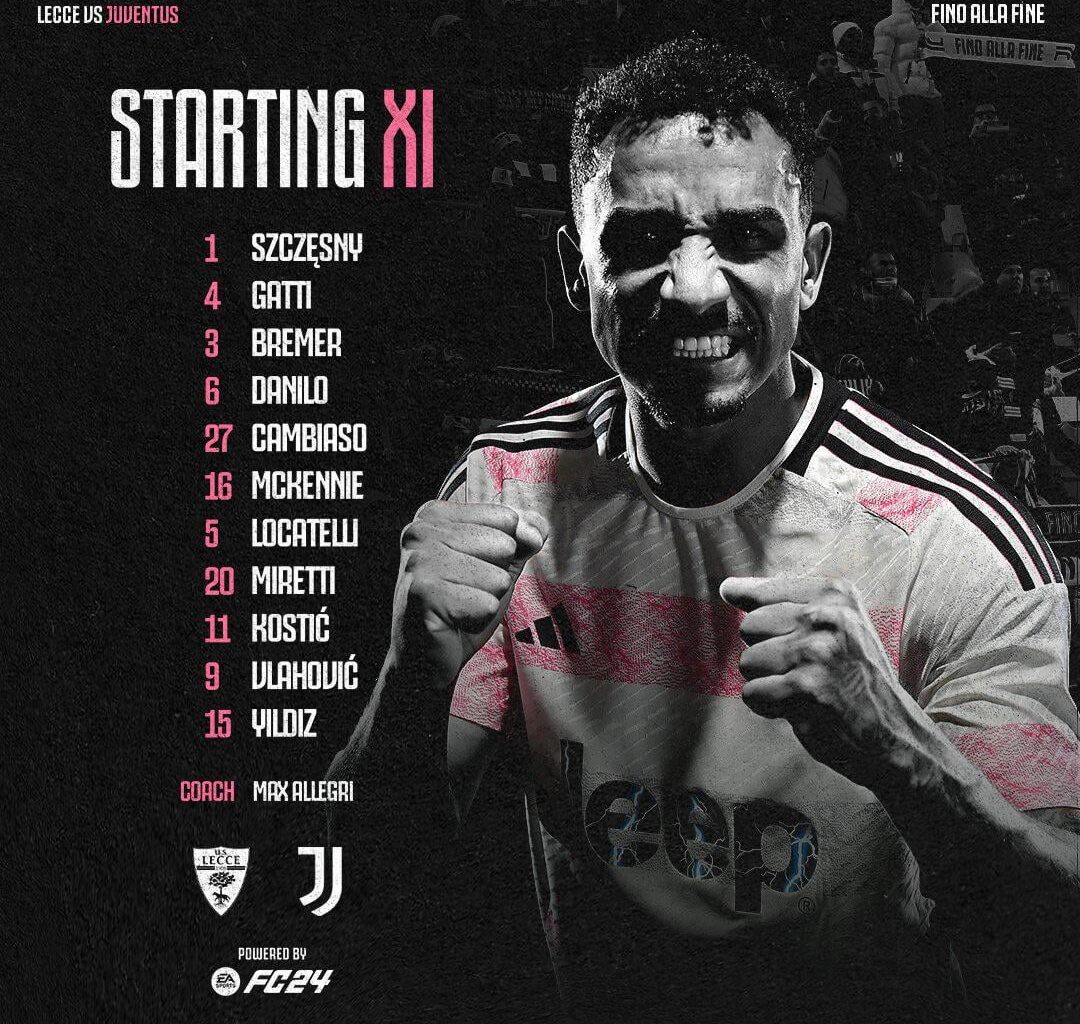 Lecce VS Juventus Starting XI