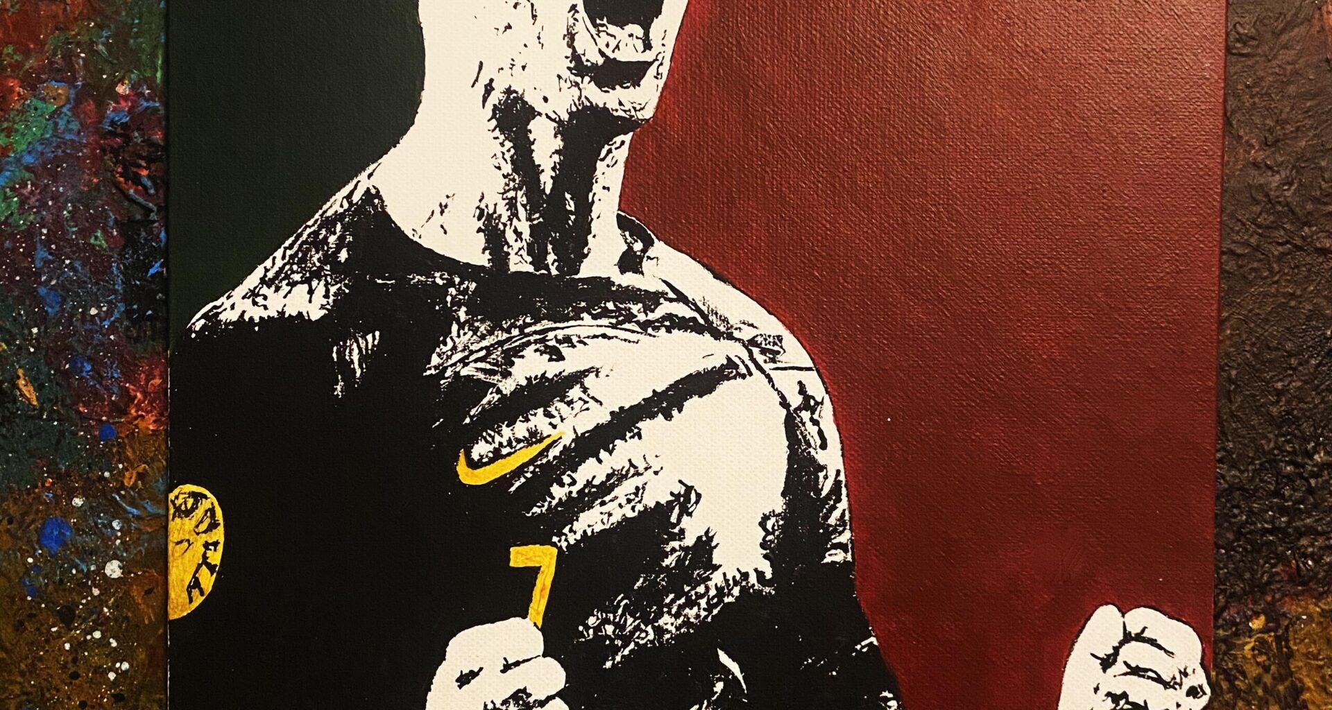 Acrylic painting of CR7 I did last month, thought you guys would like it!