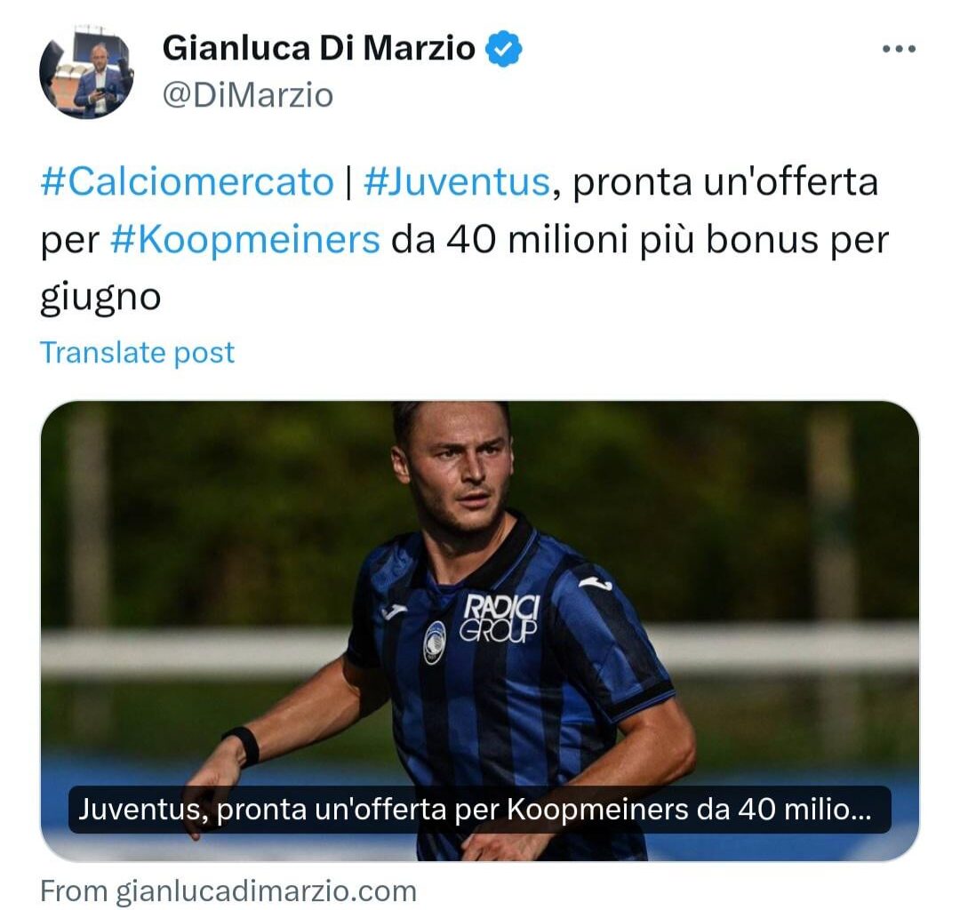 According to Di Marzio Juve will try to block Koopmeiners for summer