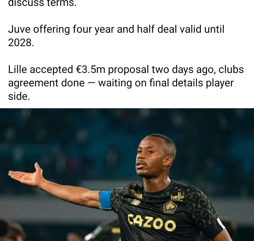 [Fabrizio Romano] Tiago Djalo has started discussing terms with Juventus, Lille already accepted €3.5mil offer