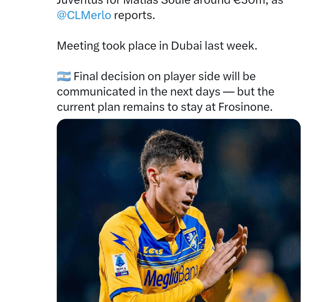 Fabrizo Romano just tweeted about Matis Soule! Hopefully for us he stays!