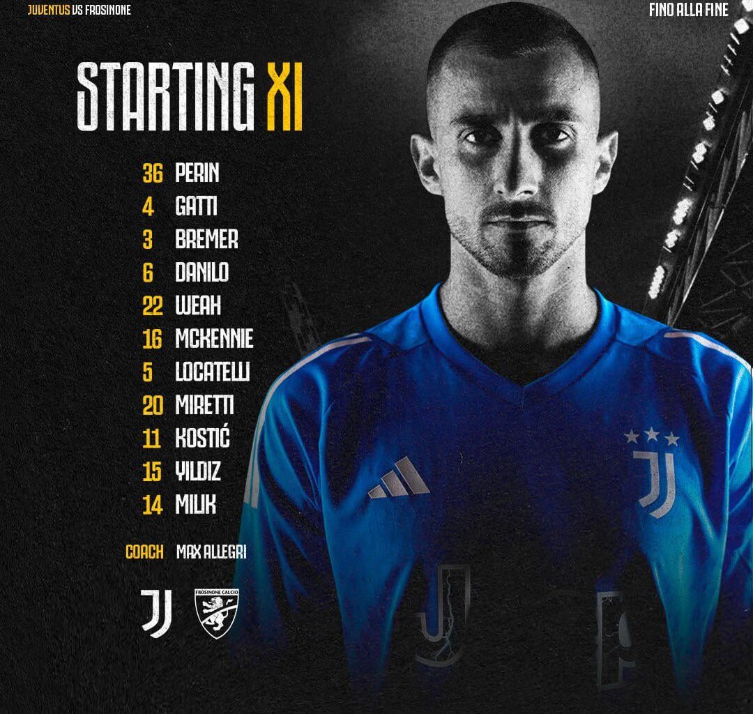 Juventus VS Frosinone Starting XI