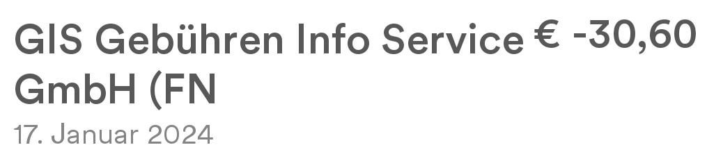 Wieso bucht mir die GIS im Jänner immer noch was ab?!?