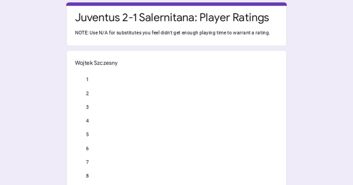 Juventus Salernitana: Player Ratings!