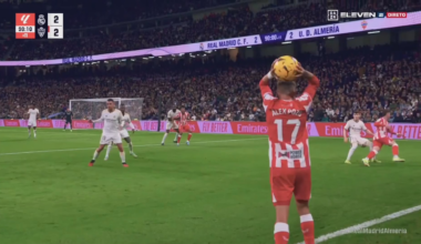 Real Madrid [3]-2 Almería: Dani Carvajal 90+9' (Jude Bellingham assist)