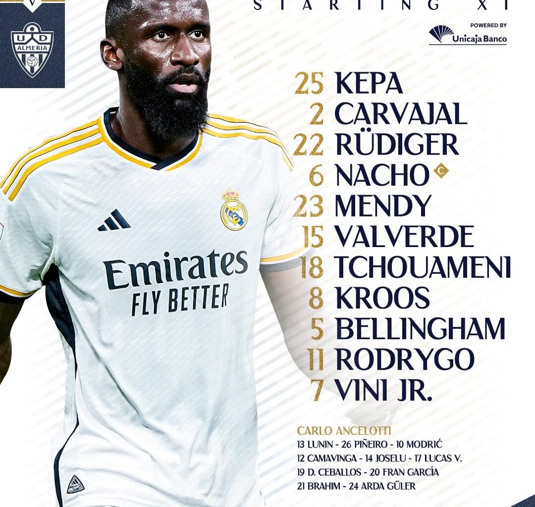 Starting XI against Almeria