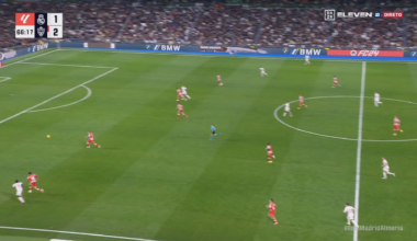 Real Madrid [2]-2 Almería: Vinícius Júnior 67' (Aurelien Tchouameni assist)