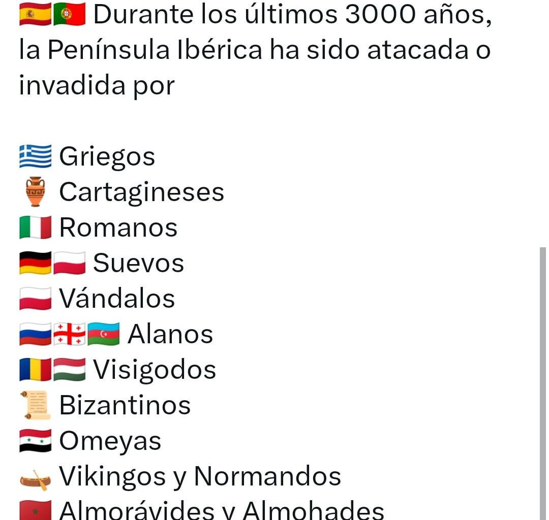 Origen de las principales incursiones, ataques e invasiones sufridas por la Península Ibérica durante los últimos 3000 años