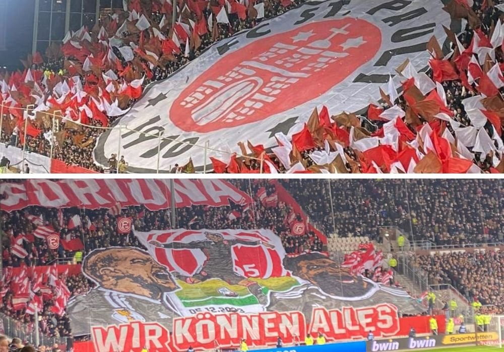 Fanmarsch, Choreografien, Pyroshows & Feuerwerk beim Pokalkrimi am Millerntor