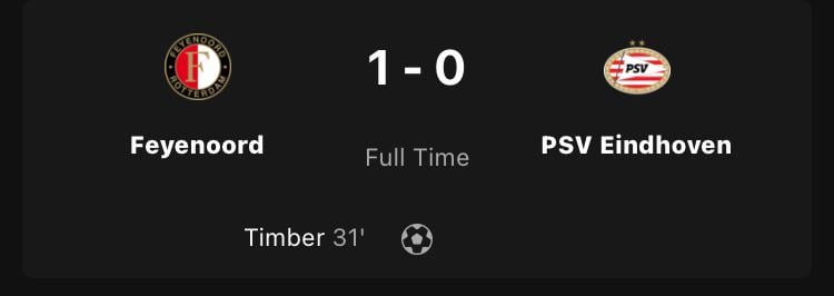 Feyenoord eliminates PSV in cup-clash: 1-0