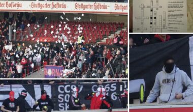 VfB-Ultras kippten Kreuzworträtsel über RB Leipzig-Anhängern aus & provozierten Protest-Spielunterbrechung mit Tennisschläger