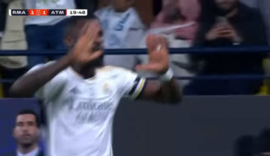 Rüdiger shouting out “VAMOS!” after scoring the header