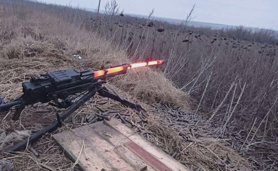 Russian soldiers destroyed their NSV 12.7mm MG barrel with sustained fire.