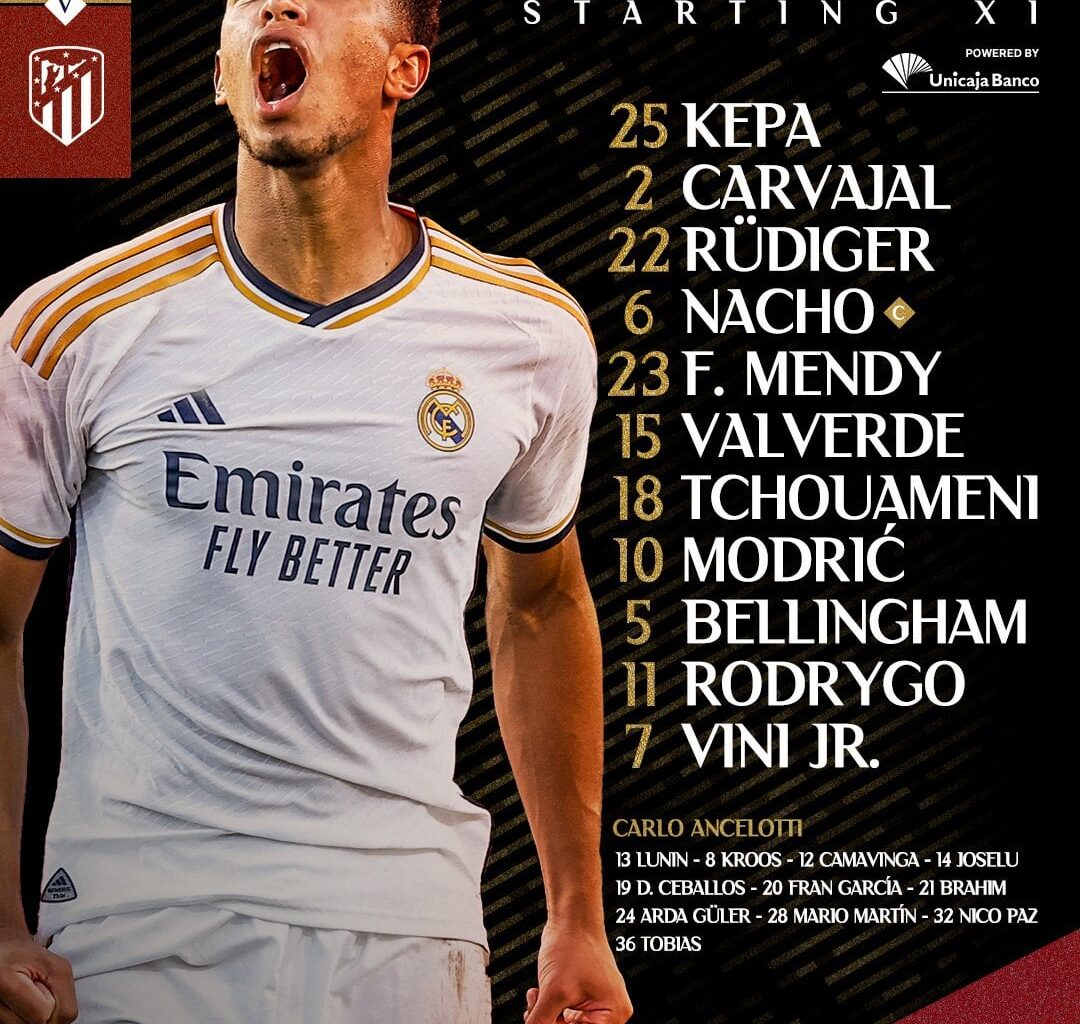 📋✅ Our Starting XI Against Atlético Madrid
