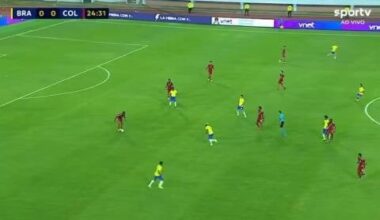 Endrick scores for Brazil against Colombia (Pre-Olympic)