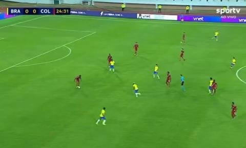 Endrick scores for Brazil against Colombia (Pre-Olympic)