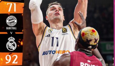 [Basket] Win against Bayern Munich 71-92 in Chus Mateo's 100th win as Real Madrid coach. Sergio Llull has now the most appearances with 1047.