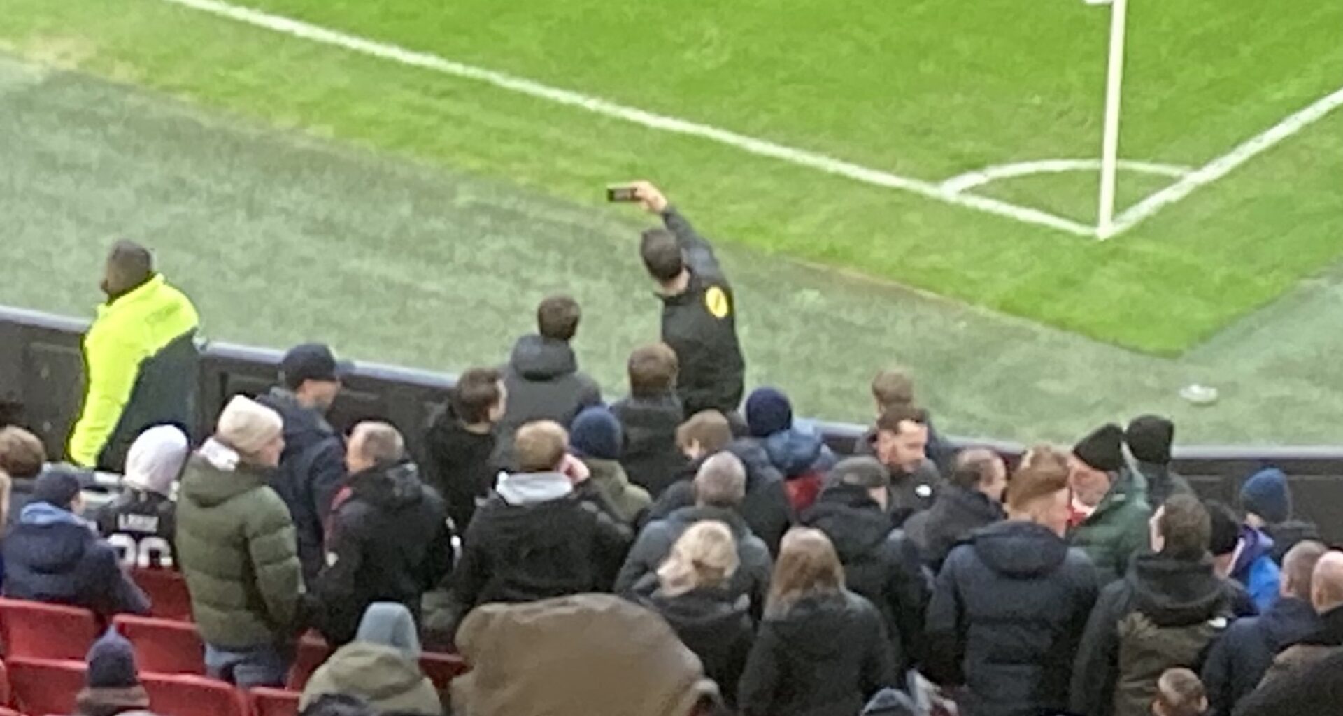 [s_zeldenrijk] referee Bas Nijhuis poses for picture with supporters during his warmup before the game between Ajax and RKC