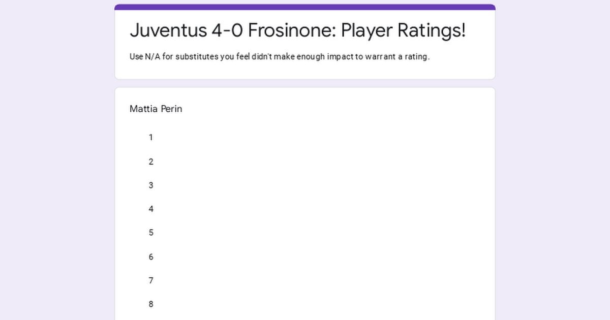 Juventus - Frosinone (Coppa Italia): Player Ratings!