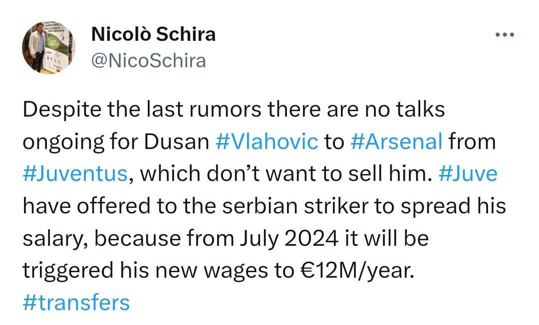 According to Nico Schira Dusan's salary will jump from current €7m net to €12m net from July, if they don't spread it.