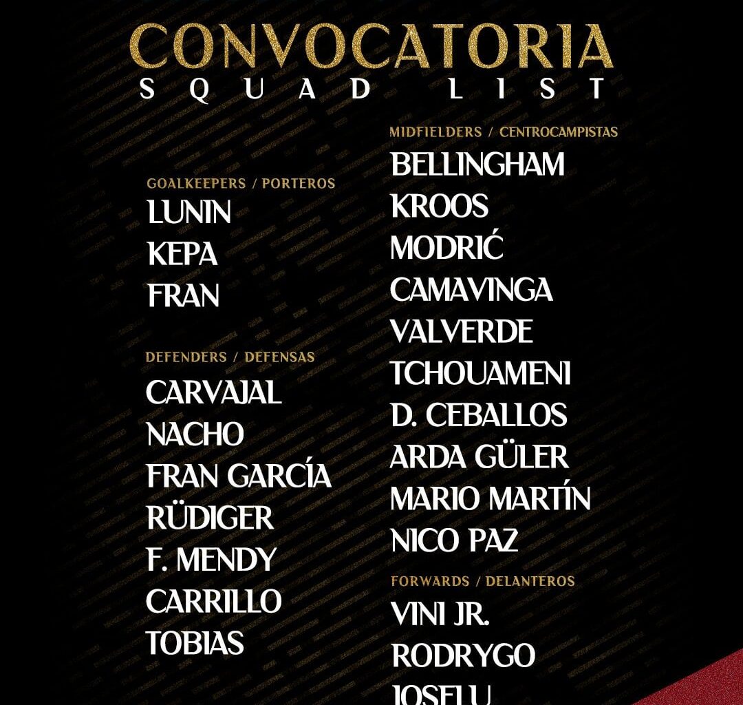 📋✅ Our squad for the Spanish Super Cup!