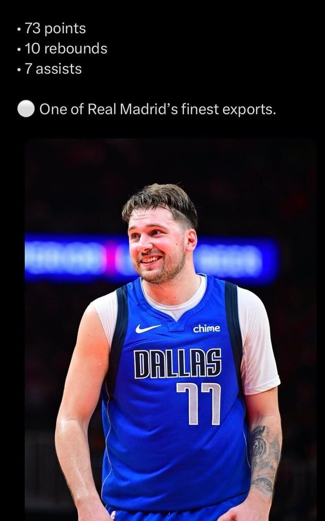 Real Madrid product, Luka Doncic with a 73 BOMB
