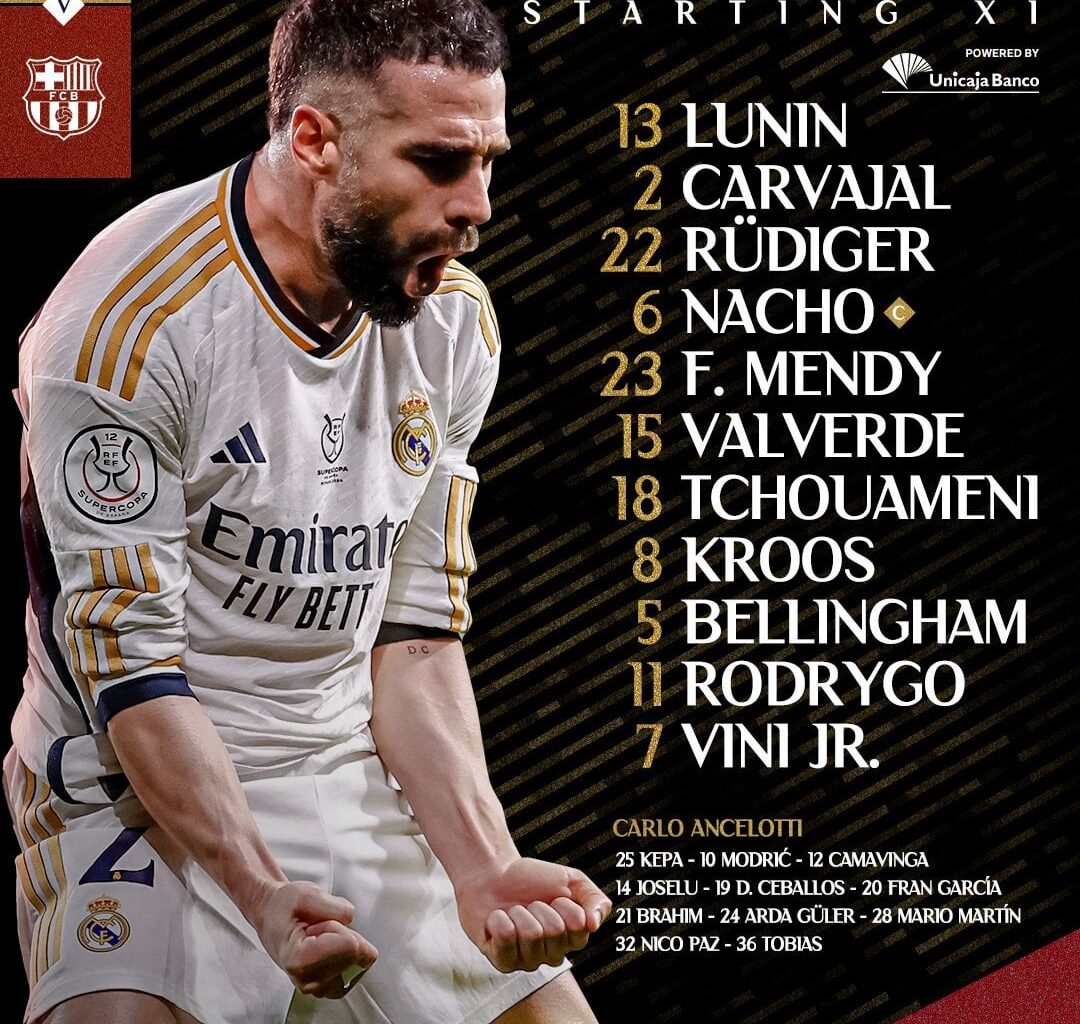 📋✅ Our Starting 𝗫𝗜 🆚 Barcelona