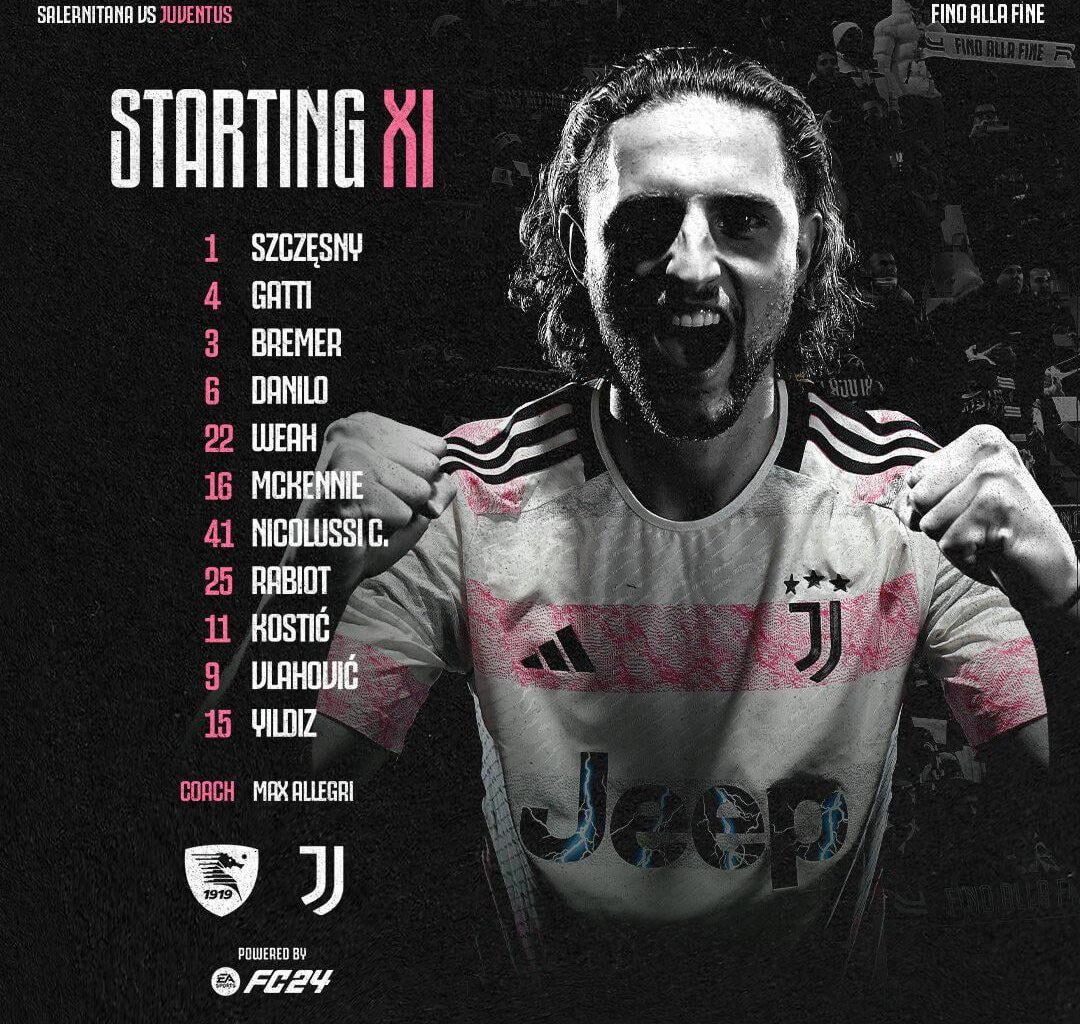 Salernitana VS Juventus Starting XI