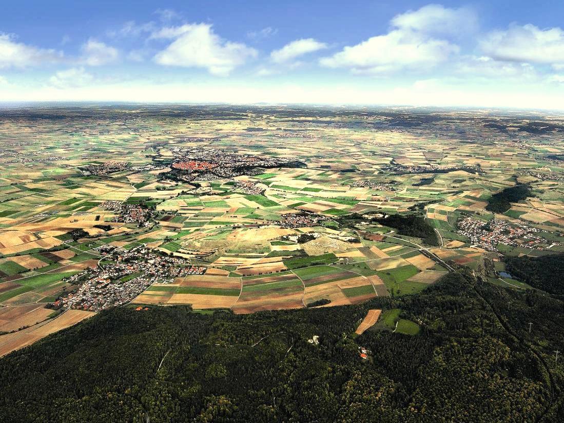 Meteorite impact crater in Bavaria, Germany