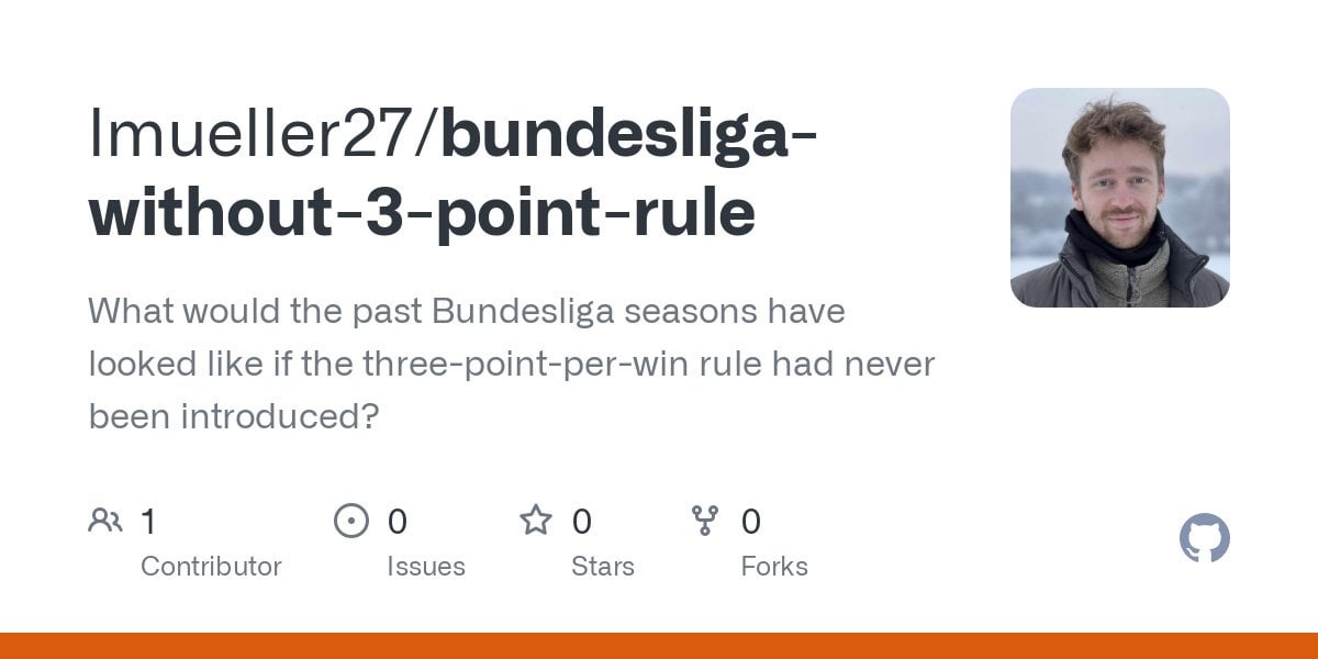 Past Bundesliga seasons if the 3-point-rule had not been introduced
