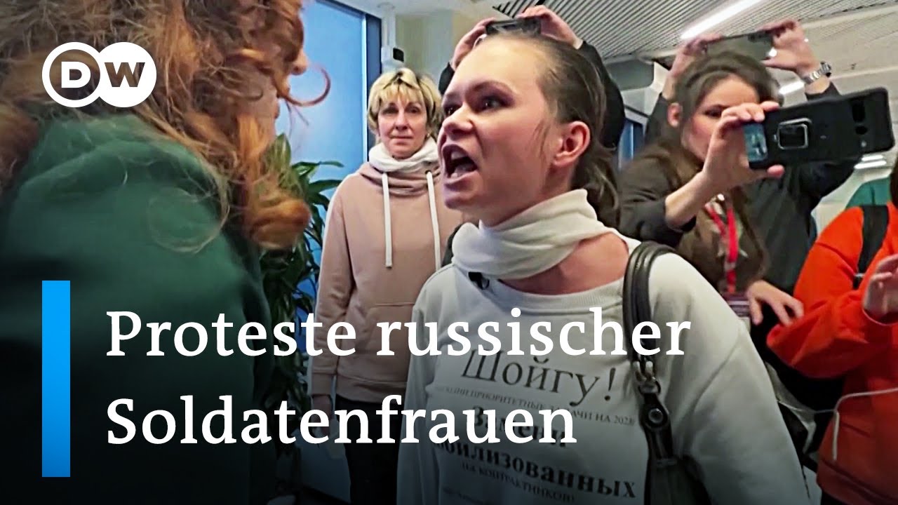Russische Frauen demonstrieren für die Rückkehr ihrer mobilisierten Männer aus dem Ukraineeinsatz