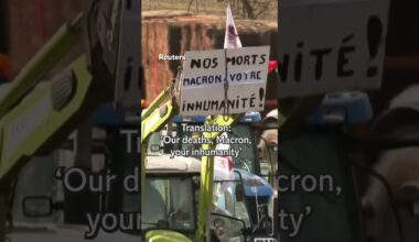 Tractors play Baby shark at French protest #shorts