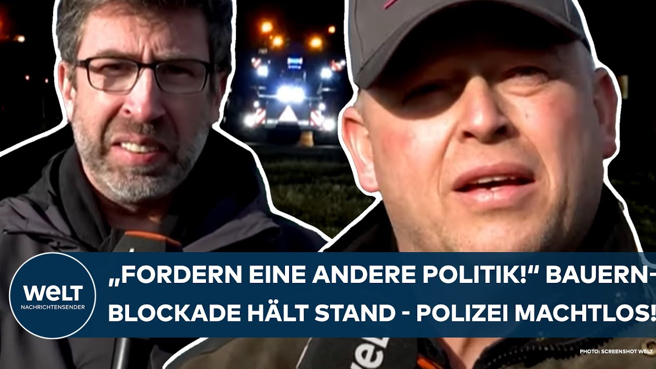 JADE-WESER-PORT: "Fordern eine andere Politik!" Bauern-Blockade hält stand - Polizei machtlos
