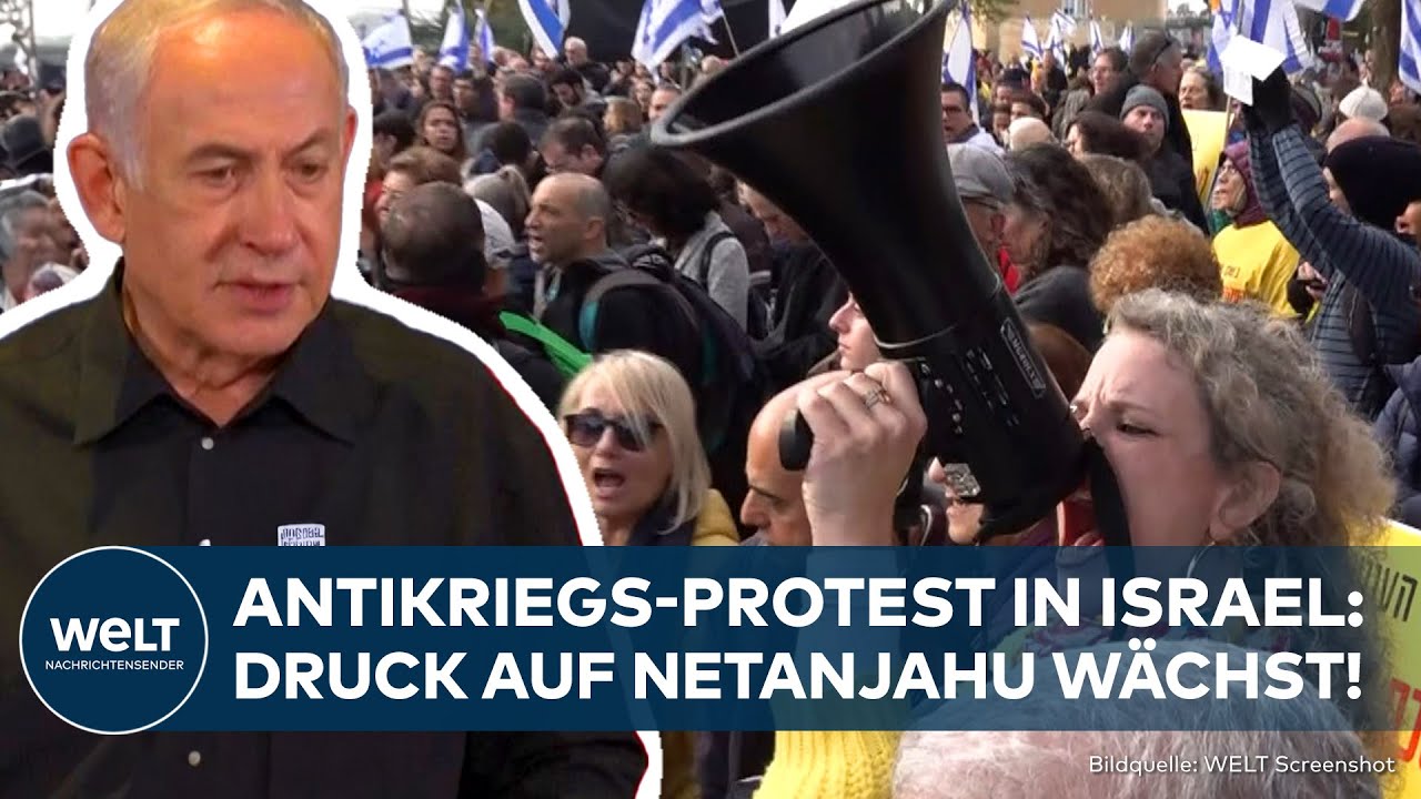 KRIEG IN GAZA: Druck auf Benjamin Netanjahu wächst! Antikriegsprotest in Israel