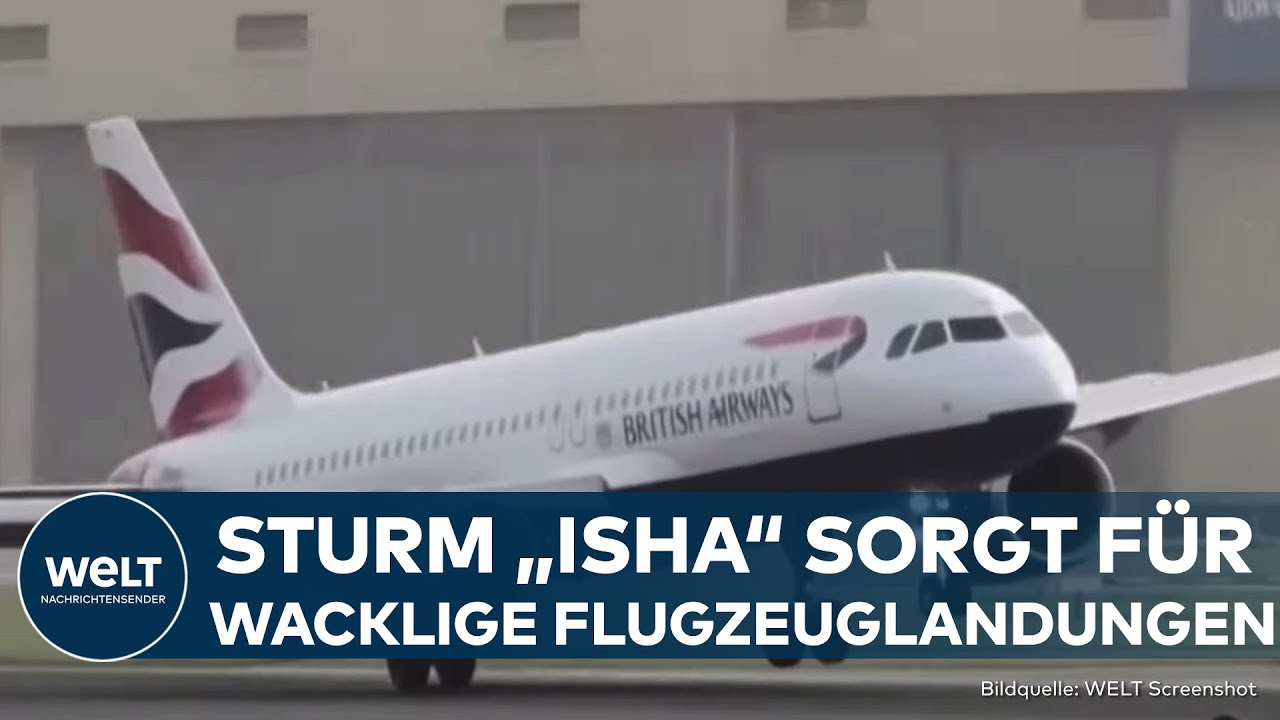 HEATHROW AIRPORT: Sturm "Isha" sorgt für Drama in der Luft -  Flugzeug-Landungen am Limit!