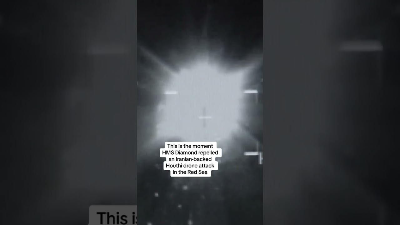 Watch the moment UK warship thwarts a drone attack in the Red Sea, launched from Yemen's Houthis