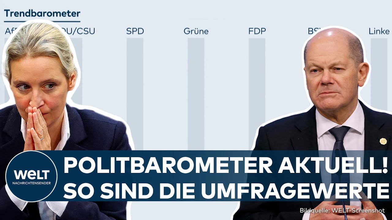 BUNDESTAG DEUTSCHLAND: Politbarometer | Das sind die Umfragewerte für Ampel, AfD und Co.