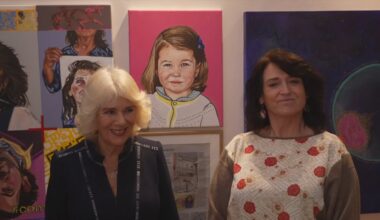 Queen Camilla visits art studio in London