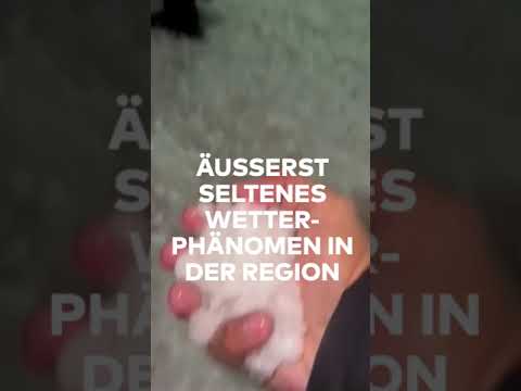 EISIGE EMIRATE: Extremes Wetterphänomen! Hagel sorgt für Chaos im Wüstenstaat | WELT #shorts
