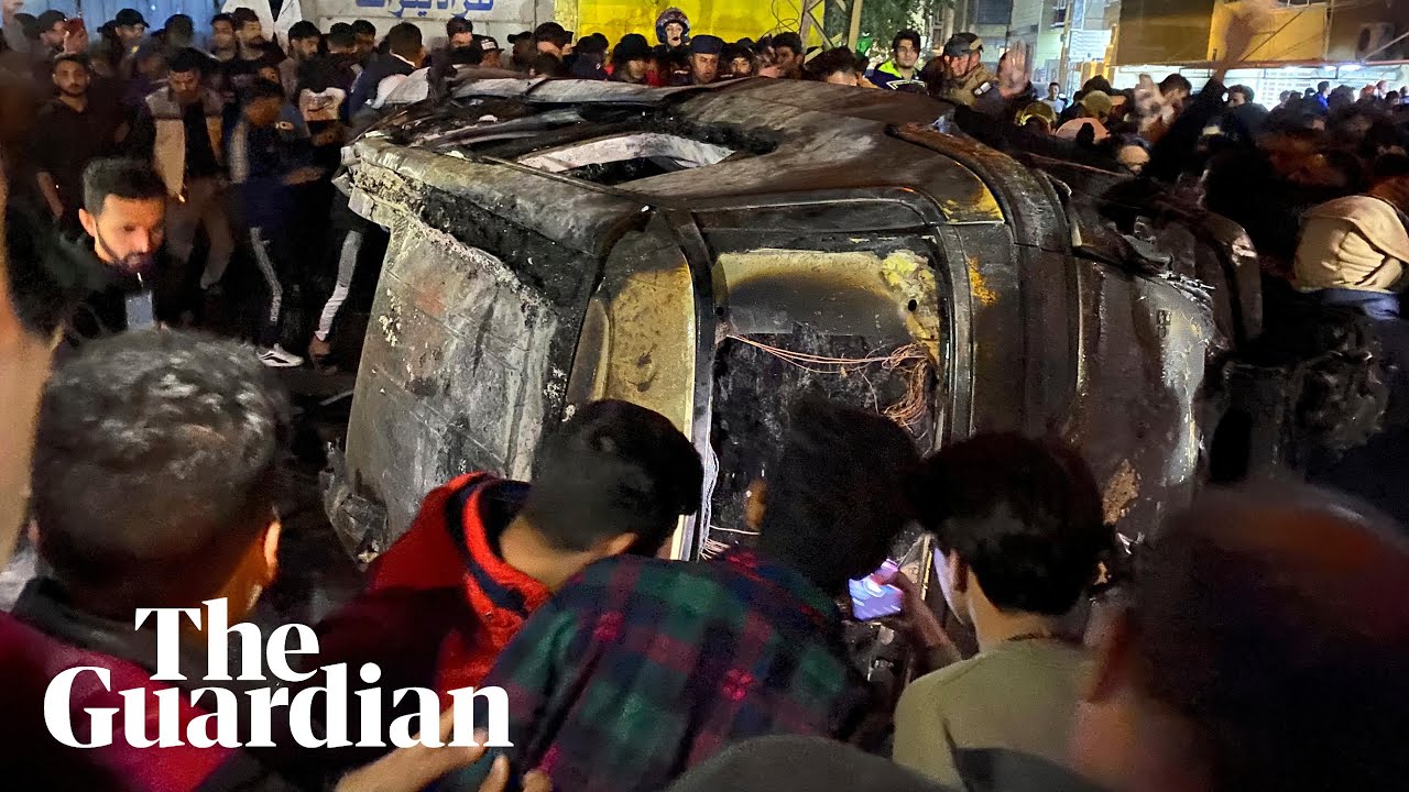 Crowds gather after US drone strike targets Iran-linked militia leader in Baghdad
