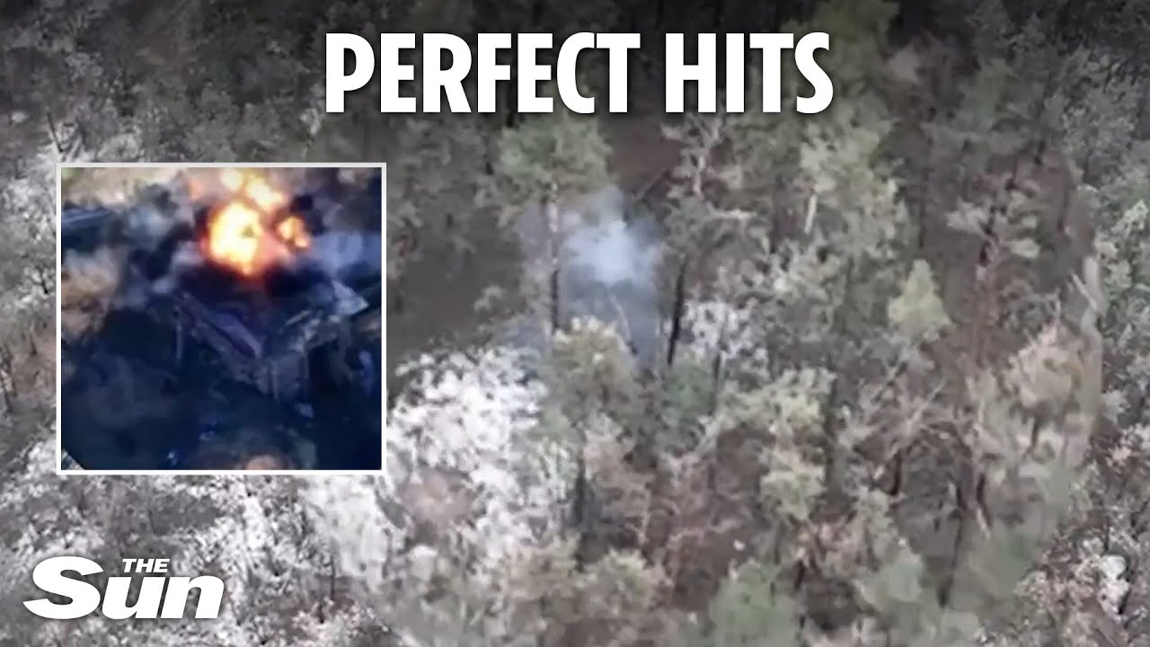Precision shots by Ukrainian FPV drones as they destroy Russian targets