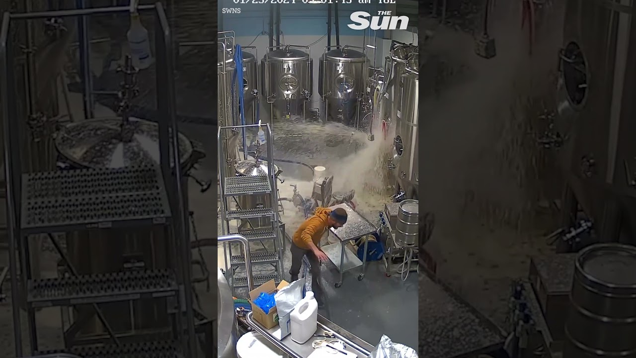 Brewer sent FLYING across floor after beer tank valve explodes